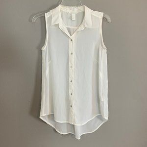 (3 for $25)H&M Ladies Sheer Cream Sleeveless Top